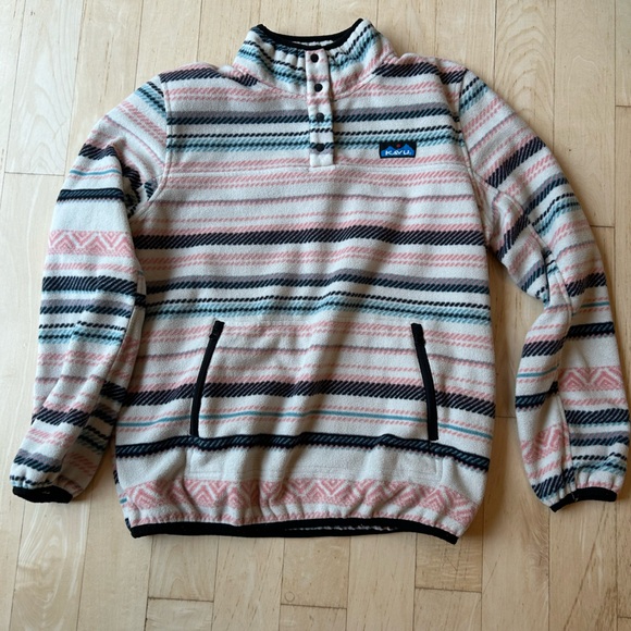 Kavu Cavanaugh Women’s Multicolor Striped Fleece Size Large - Picture 1 of 8